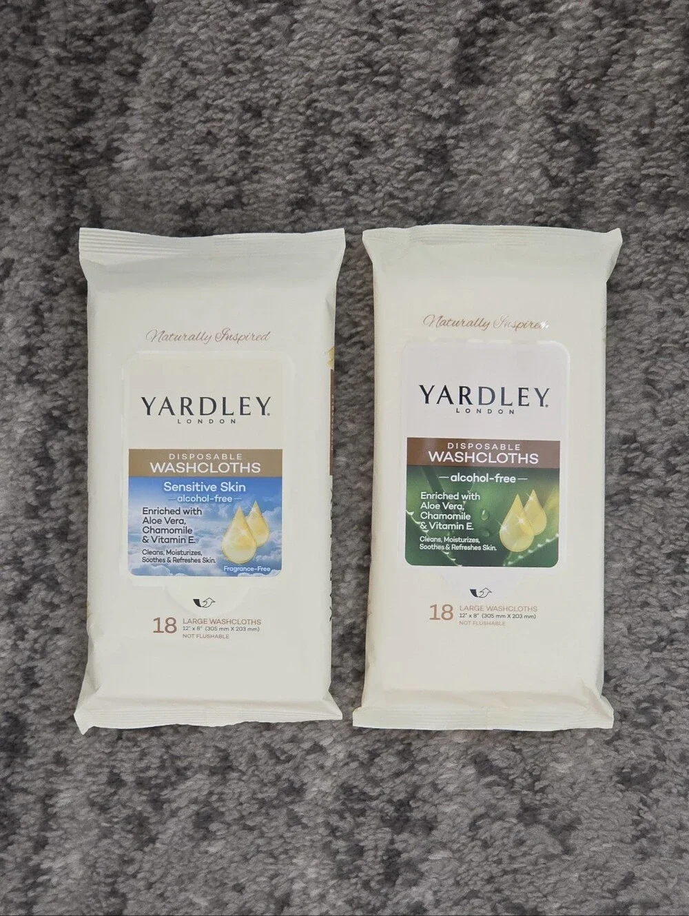 Yardley London Disposable Washcloths Bundle (Set of 2 Packs, 36 Wipes Total) - S